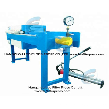 Prensa de filtro hidráulico manual, prensa de filtro de cámara de operación manual de tamaño pequeño Diseñado por prensa de filtro Leo